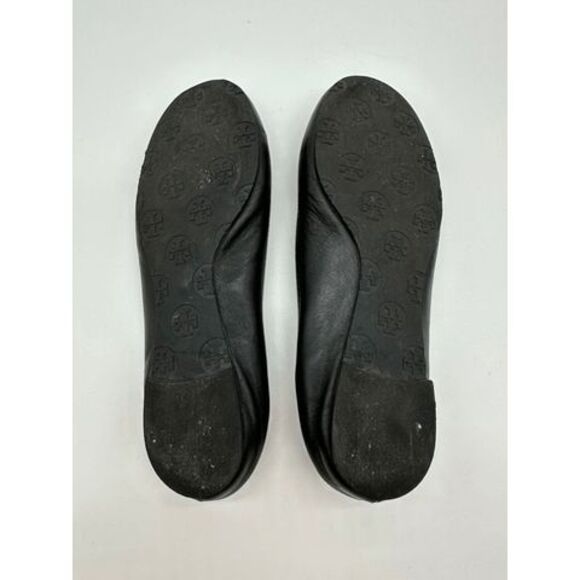 Tory Burch MINNIE TRAVEL BALLET Flats Black Leather Size 7M - Picture 6 of 9